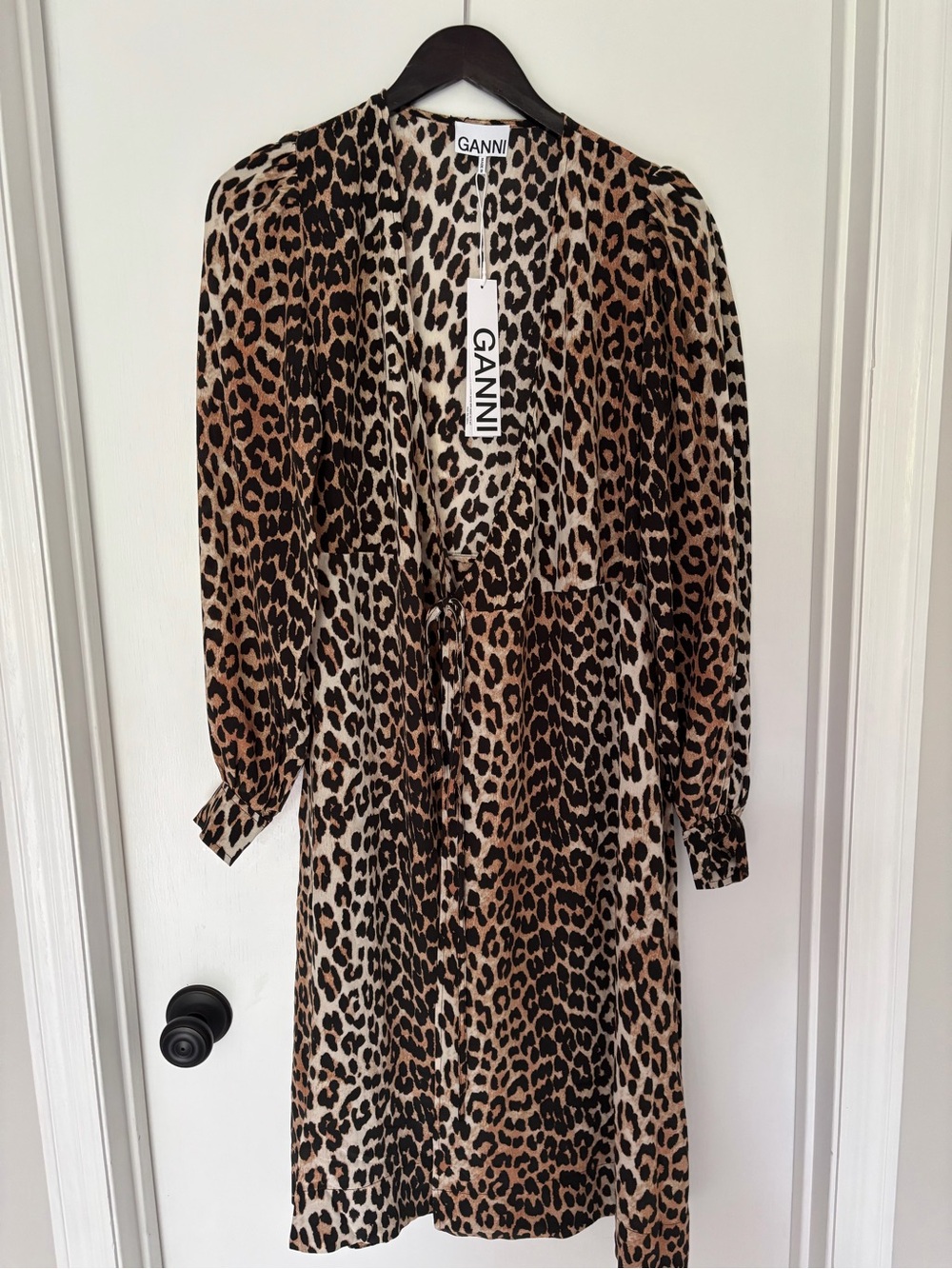 GANNI Leopard Wrap Dress